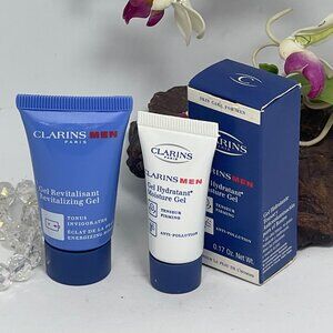 2x Clarins Men Moisture Gel - .17 oz & Revitalizing Gel - .4 oz - New